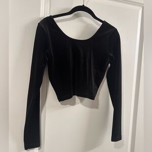 Velvet black crop top by American Apparel